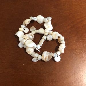 White Rock Shell and Mother of Pearl Bracelet Set